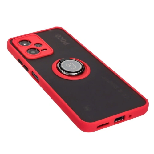 Buy Bizon Case Hybrid Ring Xiaomi Poco X5 / Redmi Note 12 5G smoky with a red frame - BIZ2308 - {ean13} - Home Screen Store Europe