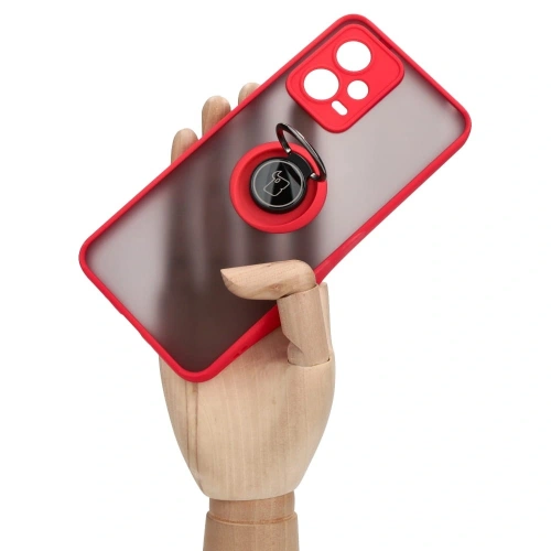 Buy Bizon Case Hybrid Ring Xiaomi Poco X5 / Redmi Note 12 5G smoky with a red frame - BIZ2308 - {ean13} - Home Screen Store Europe
