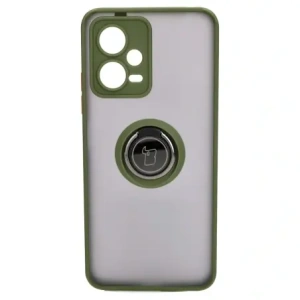 Kup Etui z uchwytem na palec Bizon Case Hybrid Ring do Xiaomi Poco X5 / Redmi Note 12 5G przydymione z zieloną ramką - BIZ2311 - {ean13} - Sklep Home Screen
