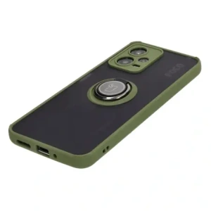 Kup Etui z uchwytem na palec Bizon Case Hybrid Ring do Xiaomi Poco X5 / Redmi Note 12 5G przydymione z zieloną ramką - BIZ2311 - {ean13} - Sklep Home Screen