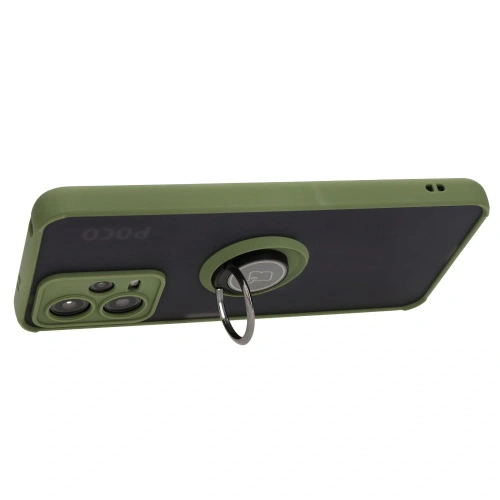 Buy Bizon Case Hybrid Ring Xiaomi Poco X5 / Redmi Note 12 5G smoky with a green frame - BIZ2311 - {ean13} - Home Screen Store Europe