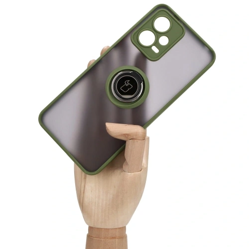 Buy Bizon Case Hybrid Ring Xiaomi Poco X5 / Redmi Note 12 5G smoky with a green frame - BIZ2311 - {ean13} - Home Screen Store Europe