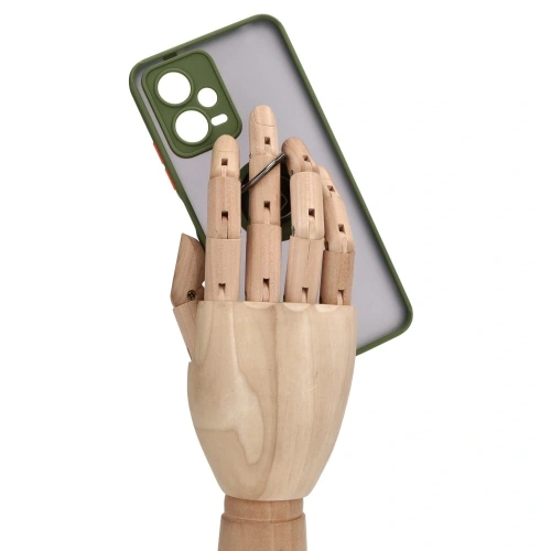 Kup Bizon Case Hybrid Ring Xiaomi Poco X5 / Redmi Note 12 5G fumuriu cu un cadru verde - BIZ2311 - {ean13} - Sklep Home Screen