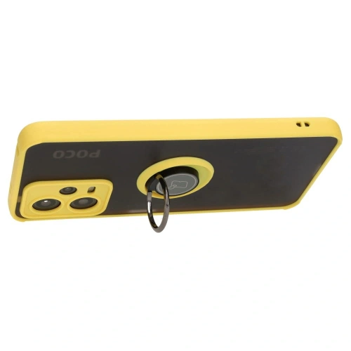 Kup Bizon Case Hybrid Ring Xiaomi Poco X5 / Redmi Note 12 5G fumuriu cu un cadru galben - BIZ2312 - {ean13} - Sklep Home Screen