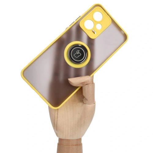 Buy Bizon Case Hybrid Ring Xiaomi Poco X5 / Redmi Note 12 5G smoky with a yellow frame - BIZ2312 - {ean13} - Home Screen Store Europe