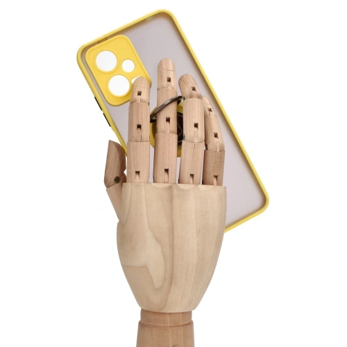 Kup Etui z uchwytem na palec Bizon Case Hybrid Ring do Xiaomi Poco X5 / Redmi Note 12 5G przydymione z żółtą ramką - BIZ2312 - {ean13} - Sklep Home Screen