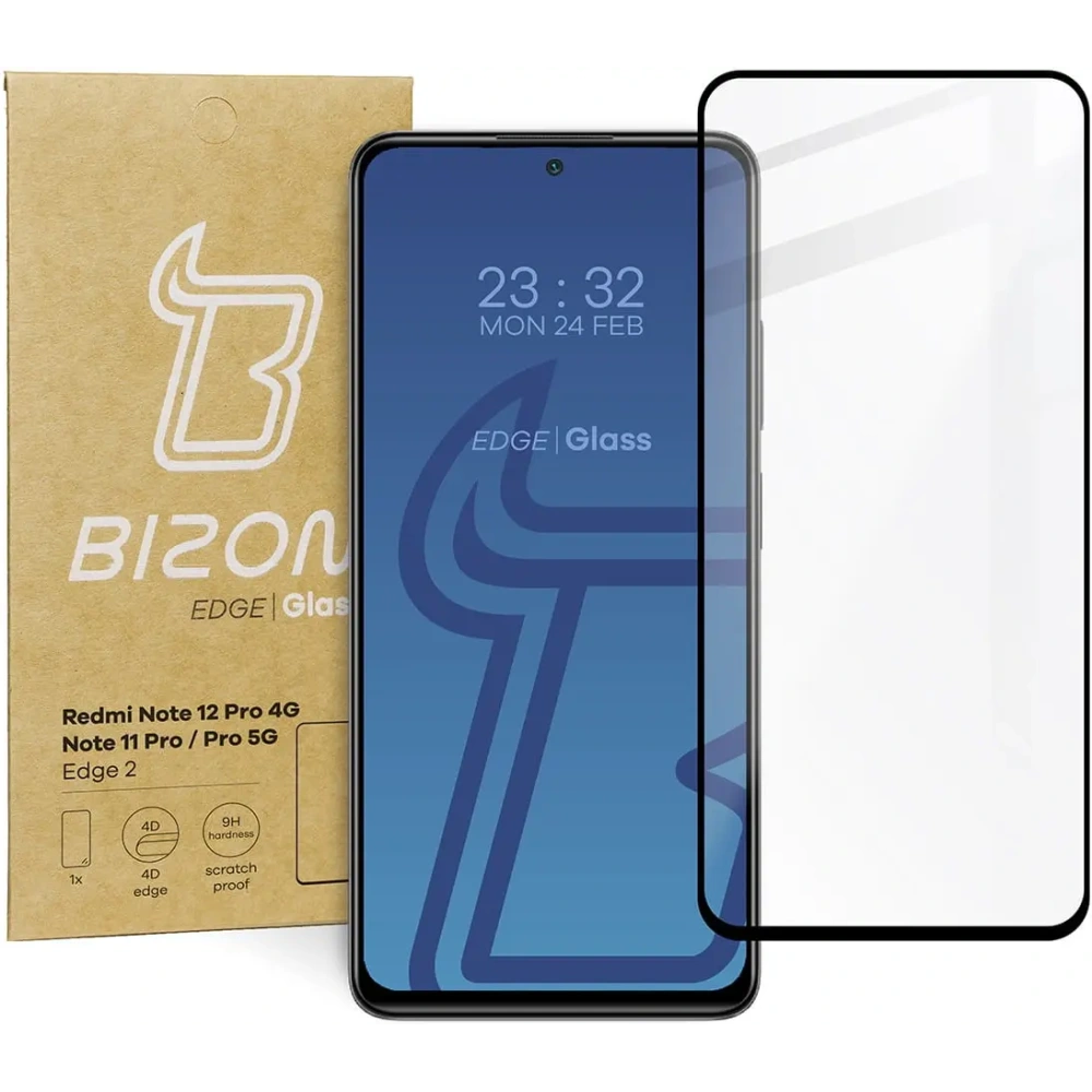 Szkło hartowane Bizon Glass Edge 2 do Xiaomi Redmi Note 12 Pro 4G/11 Pro 4G/5G czarne