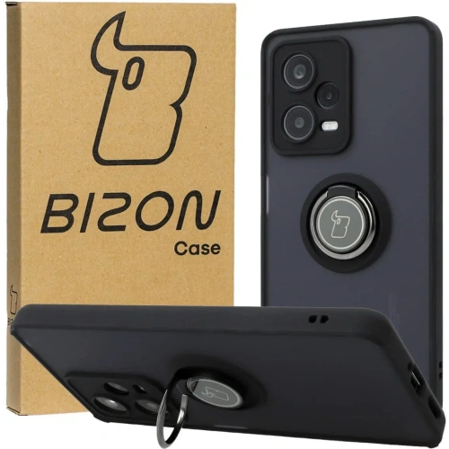 Kup Bizon Case Hybrid Ring Xiaomi Redmi Note 12 Pro 5G rauchig mit einem schwarzen Rahmen - BIZ2316 - {ean13} - Sklep Home Screen