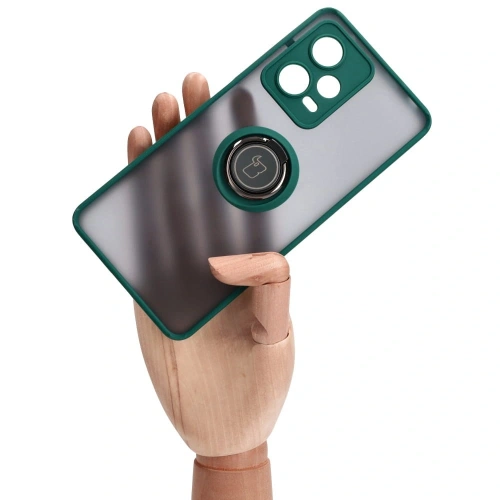 Kup Bizon Case Hybrid Ring Xiaomi Redmi Note 12 Pro 5G rauchig mit einem dunkelgrünen Rahmen - BIZ2317 - {ean13} - Sklep Home Screen