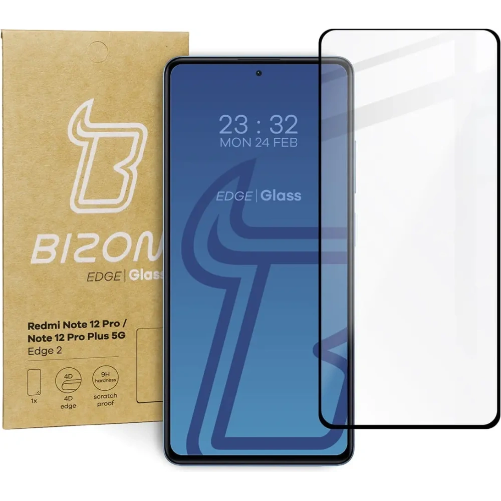 Szkło hartowane Bizon Glass Edge 2 do Redmi Note 12 Pro / 12 Pro+ 5G czarne