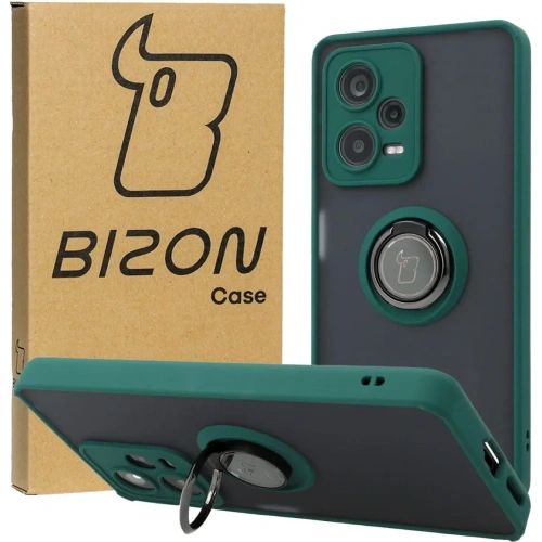 Buy Bizon Case Hybrid Ring Xiaomi Redmi Note 12 Pro+ 5G smoky with a dark green frame - BIZ2326 - {ean13} - Home Screen Store Europe