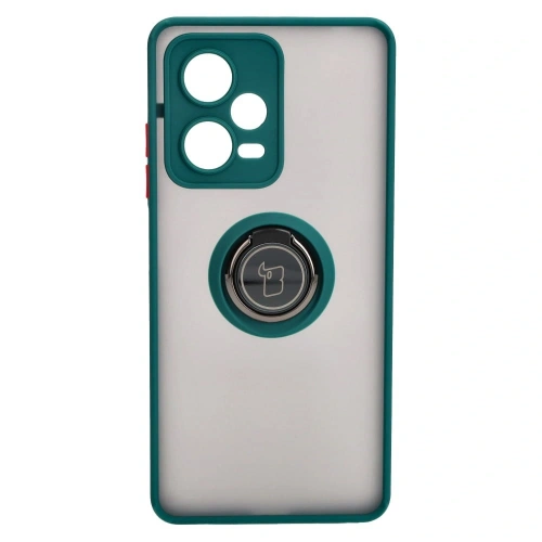 Buy Bizon Case Hybrid Ring Xiaomi Redmi Note 12 Pro+ 5G smoky with a dark green frame - BIZ2326 - {ean13} - Home Screen Store Europe