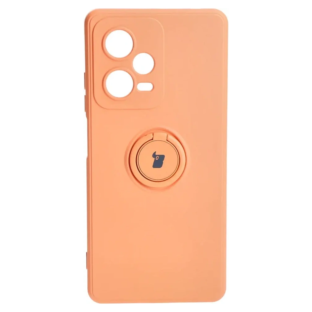 Etui Bizon Case Silicone Ring Sq do Xiaomi Redmi Note 12 Pro Plus 5G pomarańczowe