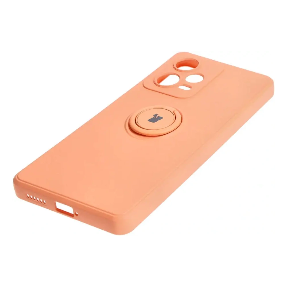 Etui Bizon Case Silicone Ring Sq do Xiaomi Redmi Note 12 Pro Plus 5G pomarańczowe