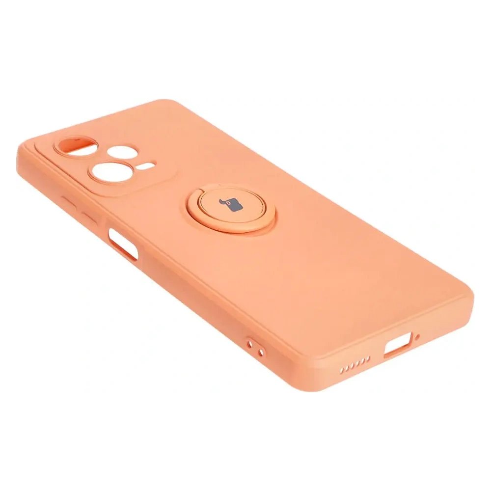 Etui Bizon Case Silicone Ring Sq do Xiaomi Redmi Note 12 Pro Plus 5G pomarańczowe