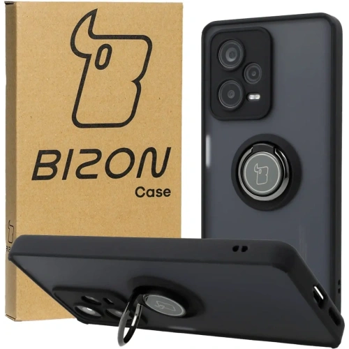 Buy Bizon Case Hybrid Ring Xiaomi Redmi Note 12 Pro+ 5G smoky with a black frame - BIZ2330 - {ean13} - Home Screen Store Europe