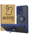 Bizon Case Hybrid Ring Xiaomi Redmi Note 12 Pro+ 5G fumuriu cu un cadru albastru închis
