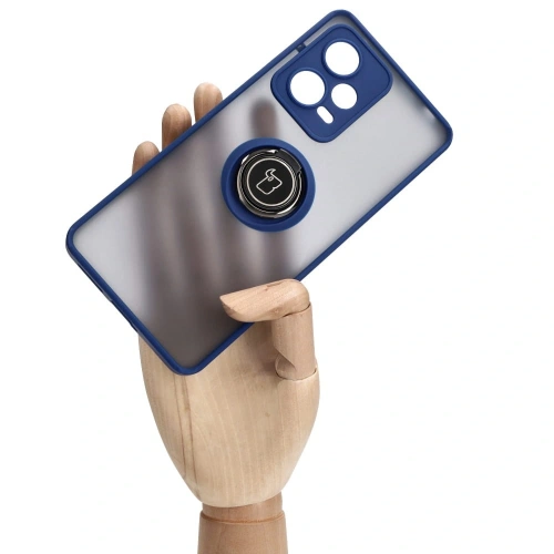Buy Bizon Case Hybrid Ring Xiaomi Redmi Note 12 Pro+ 5G smoky with a navy blue frame - BIZ2331 - {ean13} - Home Screen Store Europe