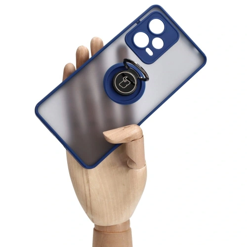 Buy Bizon Case Hybrid Ring Xiaomi Redmi Note 12 Pro+ 5G smoky with a navy blue frame - BIZ2331 - {ean13} - Home Screen Store Europe
