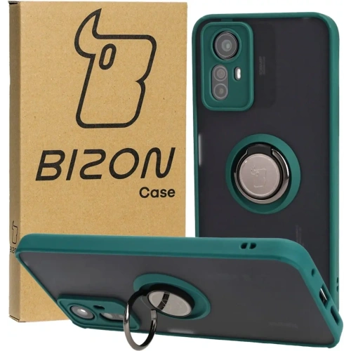 Kup Etui s úchytem na prst Bizon Case Hybrid Ring pro Xiaomi Redmi Note 12S kouřové s tmavě zeleným rámem - BIZ2332 - {ean13} - Sklep Home Screen