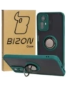 Etui s úchytem na prst Bizon Case Hybrid Ring pro Xiaomi Redmi Note 12S kouřové s tmavě zeleným rámem