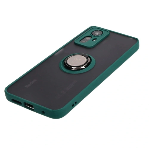 Kup Etui s úchytem na prst Bizon Case Hybrid Ring pro Xiaomi Redmi Note 12S kouřové s tmavě zeleným rámem - BIZ2332 - {ean13} - Sklep Home Screen