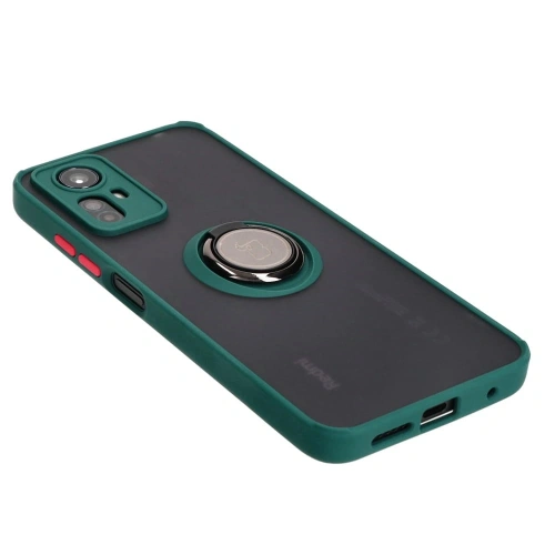 Kup Etui s úchytem na prst Bizon Case Hybrid Ring pro Xiaomi Redmi Note 12S kouřové s tmavě zeleným rámem - BIZ2332 - {ean13} - Sklep Home Screen