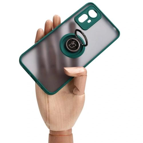 Kup Etui s úchytem na prst Bizon Case Hybrid Ring pro Xiaomi Redmi Note 12S kouřové s tmavě zeleným rámem - BIZ2332 - {ean13} - Sklep Home Screen