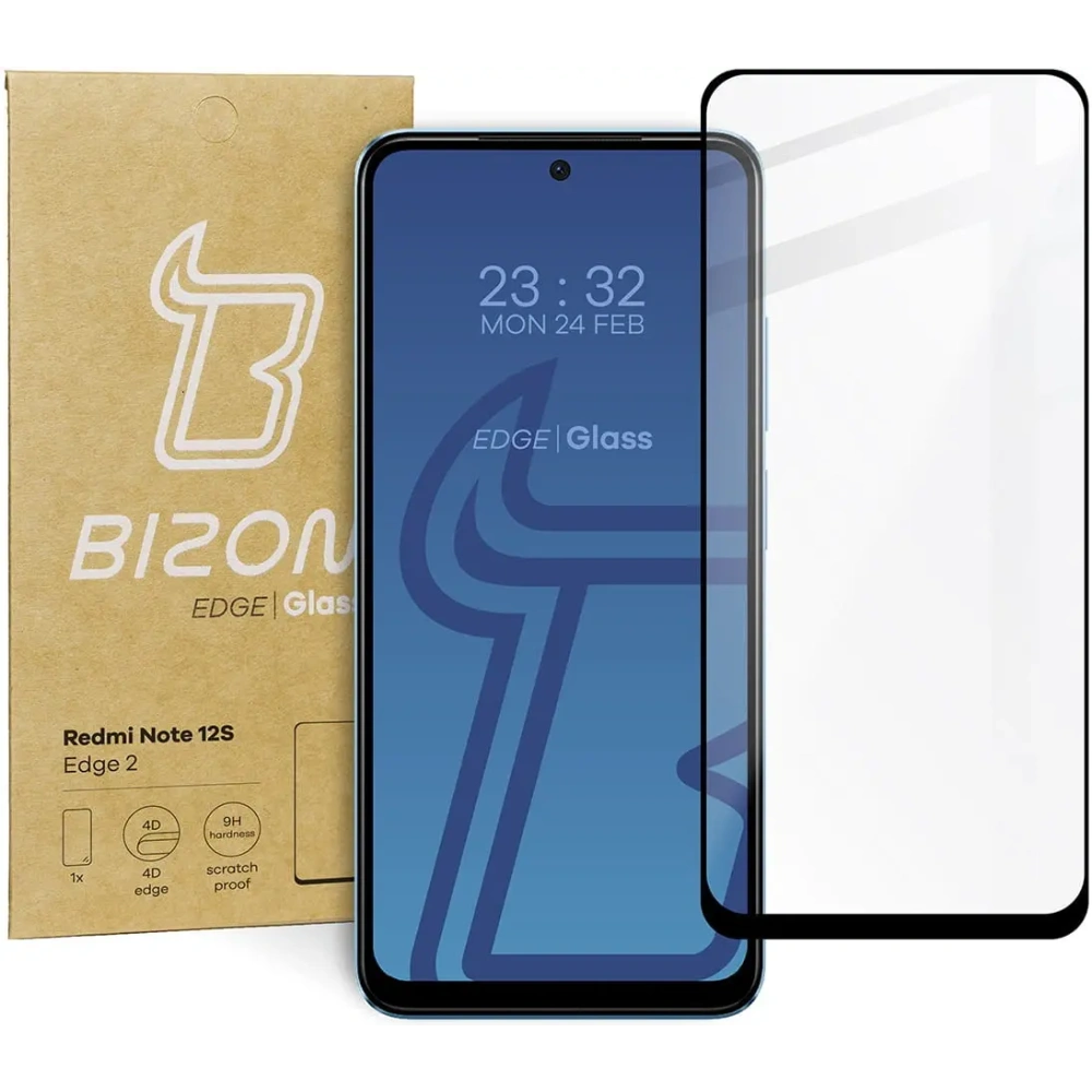 Szkło hartowane Bizon Glass Edge 2 do Xiaomi Redmi Note 12S czarne