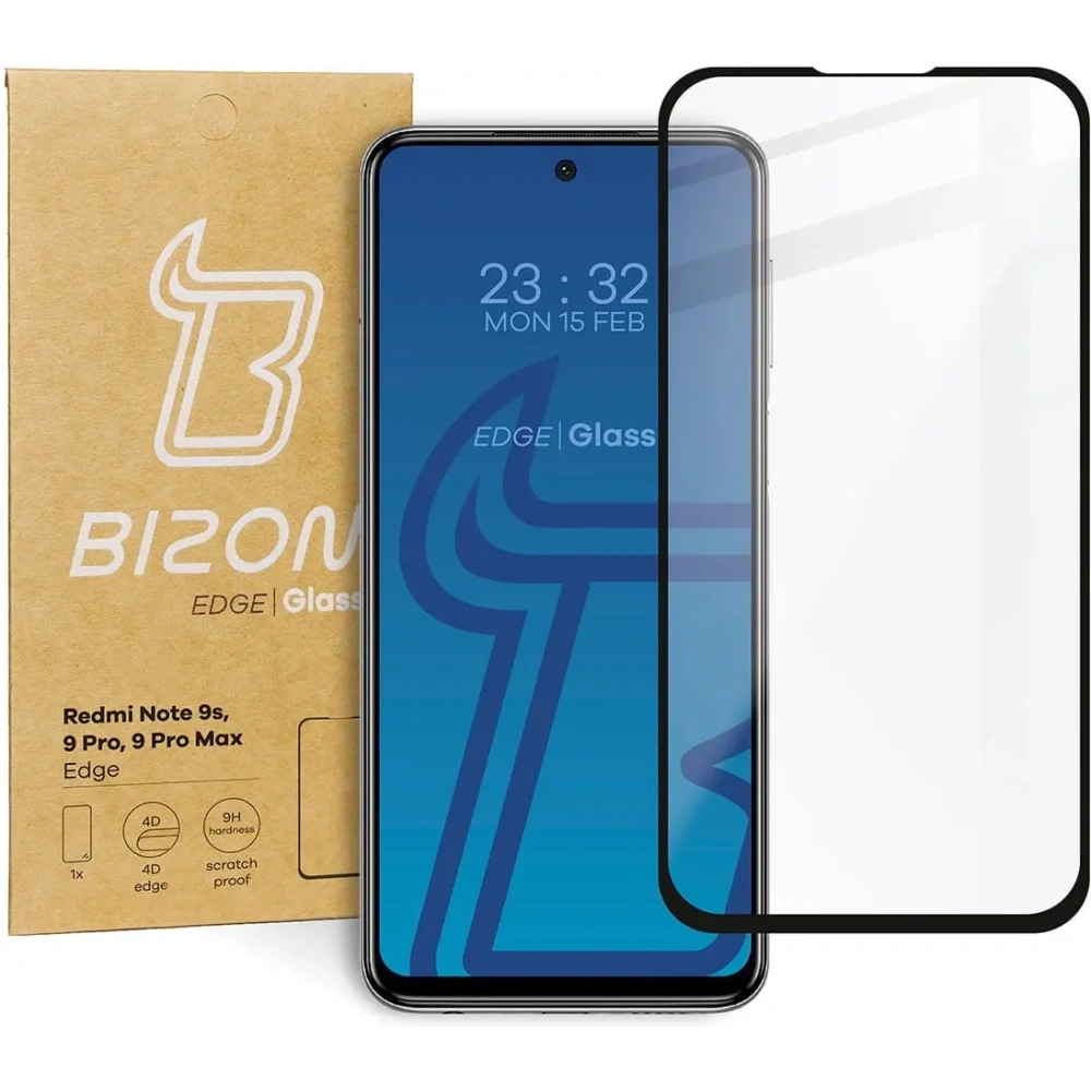 Szkło hartowane Bizon Glass Edge do Redmi Note 9S/ 9 Pro/ 9 Pro Max czarne