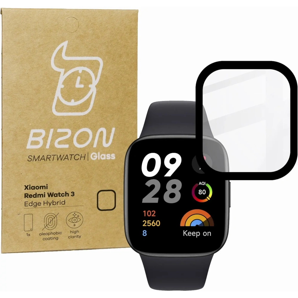 Szkło hybrydowe Bizon Glass Edge Hybrid do Xiaomi Redmi Watch 3 czarne