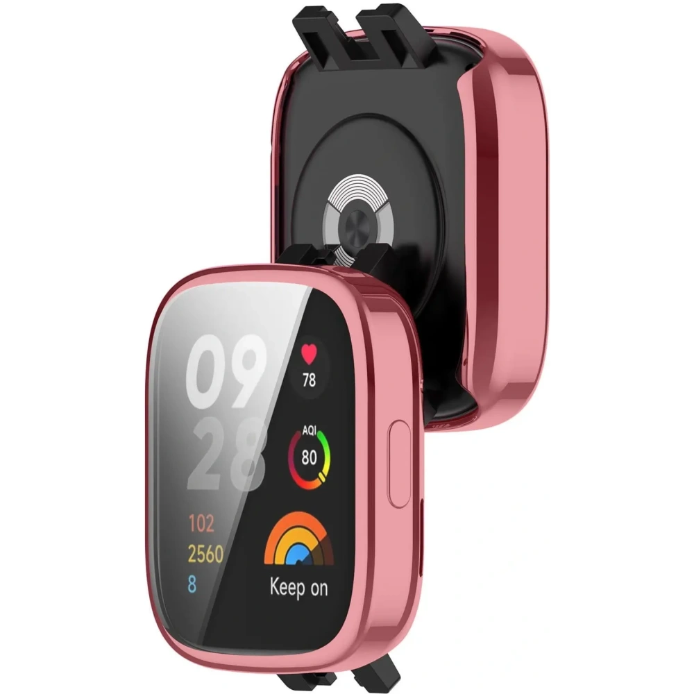 Etui z osłoną ekranu Bizon Case Watch Felipe do Xiaomi Redmi Watch 3 różowe