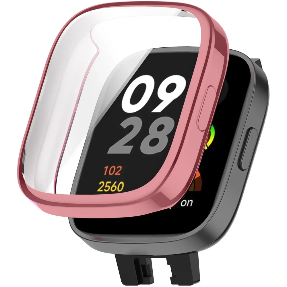 Etui z osłoną ekranu Bizon Case Watch Felipe do Xiaomi Redmi Watch 3 różowe