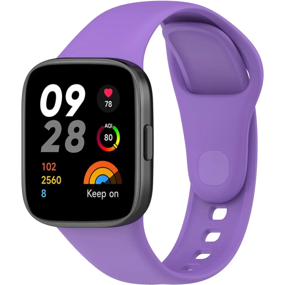 Pasek Bizon Strap Watch Dots do Xiaomi Redmi Watch 3 fioletowy