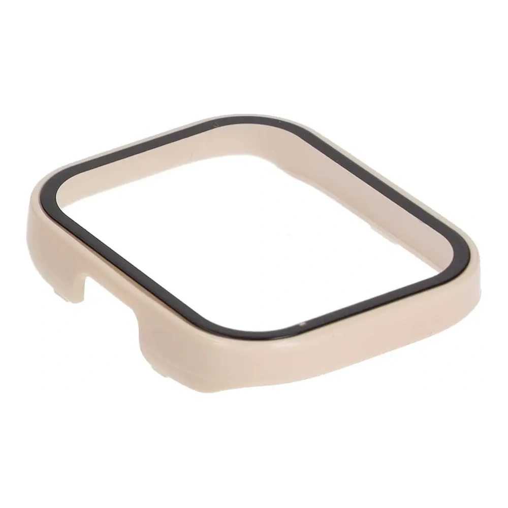 Etui Bizon Case+Glass Set do Xiaomi Redmi Watch 3 beżowe