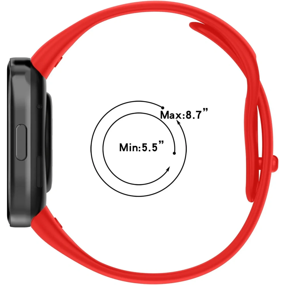 Pasek Bizon Strap Watch Dots do Xiaomi Redmi Watch 3 czerwony