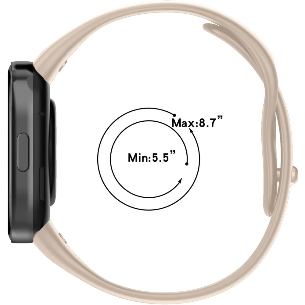 Pasek Bizon Strap Watch Dots do Xiaomi Redmi Watch 3 beżowy