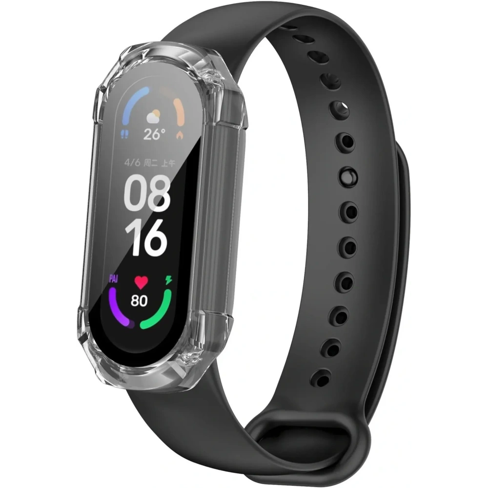 Etui ze szkłem Bizon Case AntiShock Set Xiaomi Mi Band 7 przezroczyste