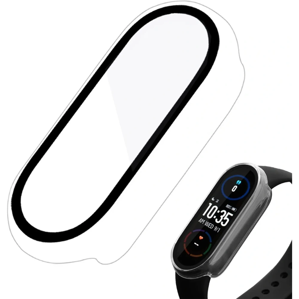 Etui ze szkłem Bizon Case Case + Glass Set Xiaomi Mi Band 7 przezroczyste