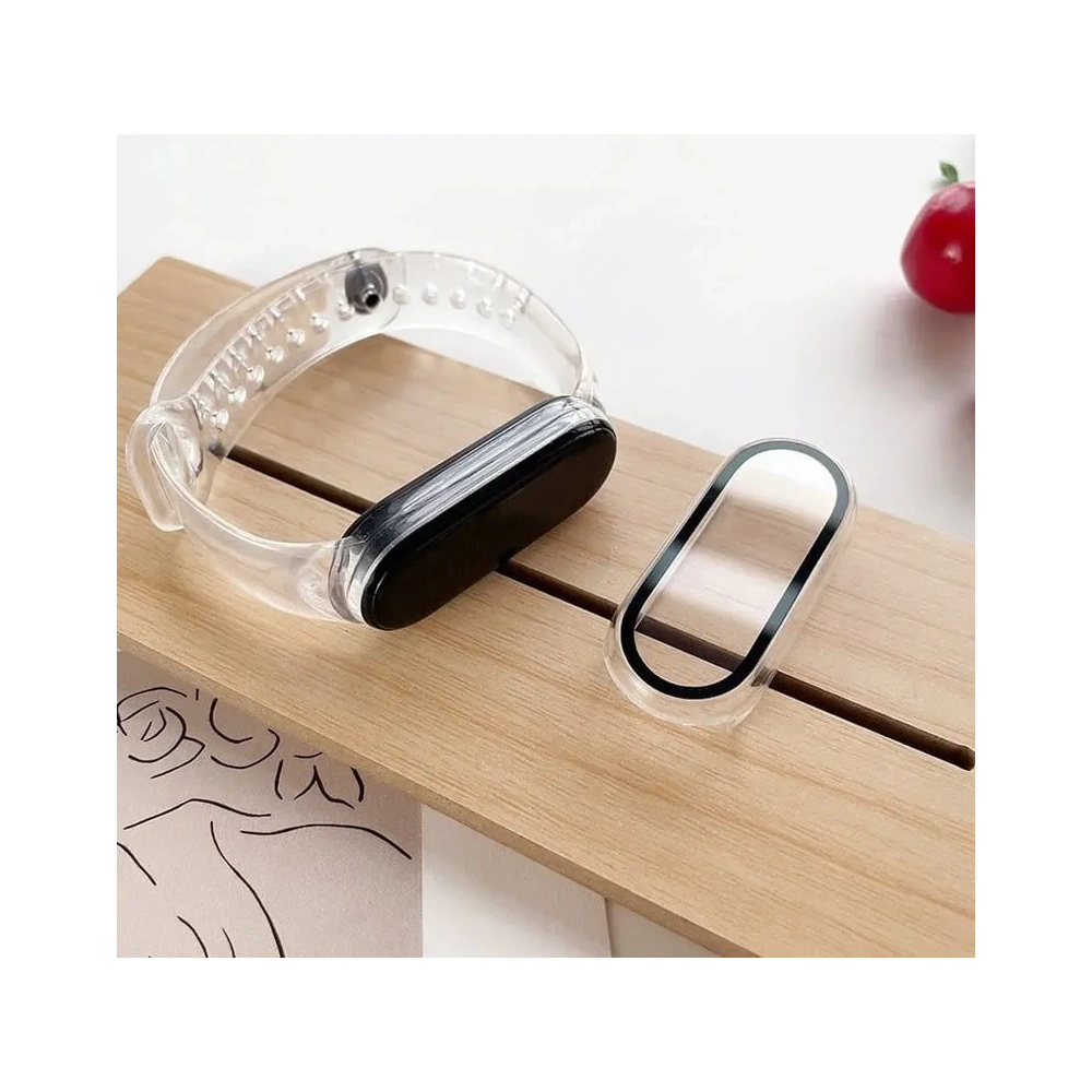 Etui ze szkłem Bizon Case Case + Glass Set Xiaomi Mi Band 7 przezroczyste