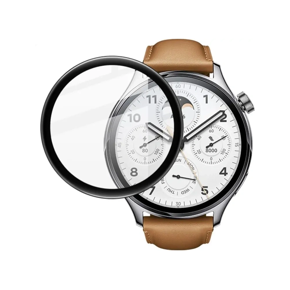 Szkło hybrydowe Bizon Glass Watch Edge Hybrid do Xiaomi Watch S1 Pro czarne