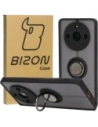 Etui s úchytem na prst Bizon Case Hybrid Ring pro Realme 11 Pro / 11 Pro+ kouřové s černým rámem