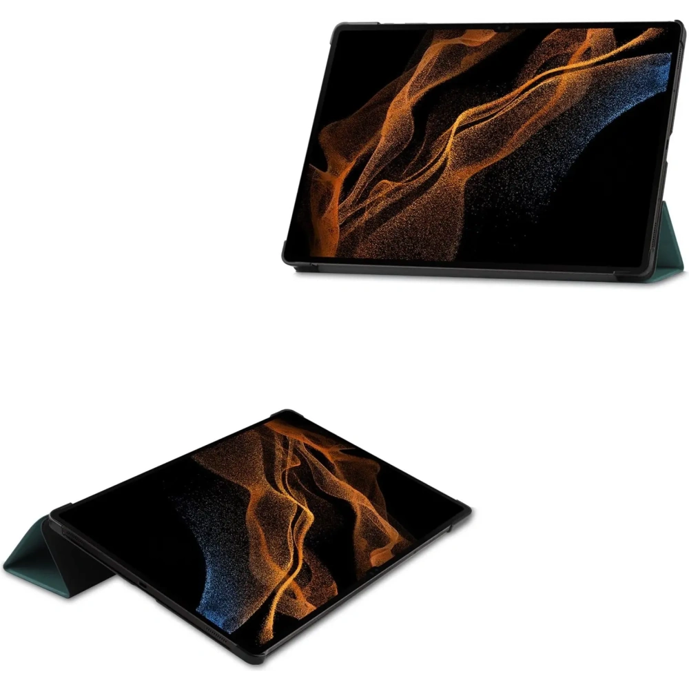 Etui Bizon Case Tab Croc do Samsung Galaxy Tab S10 Ultra / S9 Ultra ciemnozielone