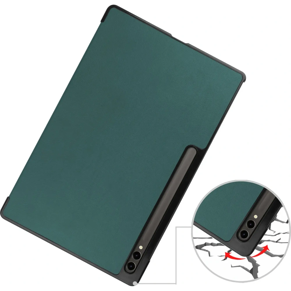 Etui Bizon Case Tab Croc do Samsung Galaxy Tab S10 Ultra / S9 Ultra ciemnozielone