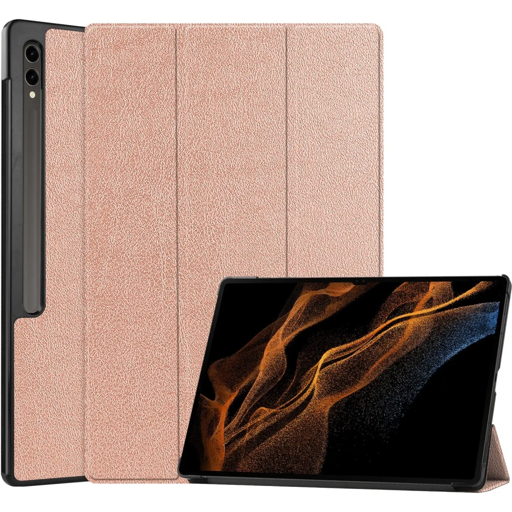 Etui Bizon Case Tab Croc do Samsung Galaxy Tab S10 Ultra / S9 Ultra różowozłote