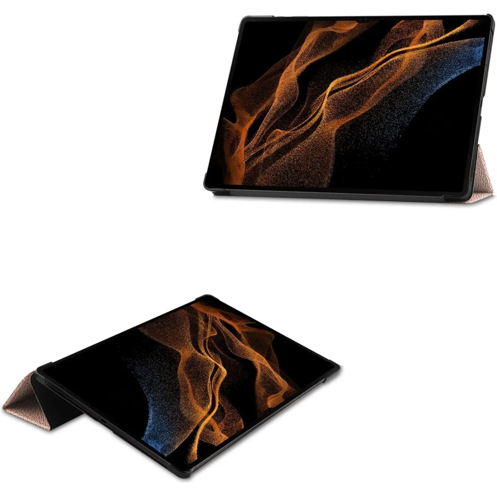 Etui Bizon Case Tab Croc do Samsung Galaxy Tab S10 Ultra / S9 Ultra różowozłote