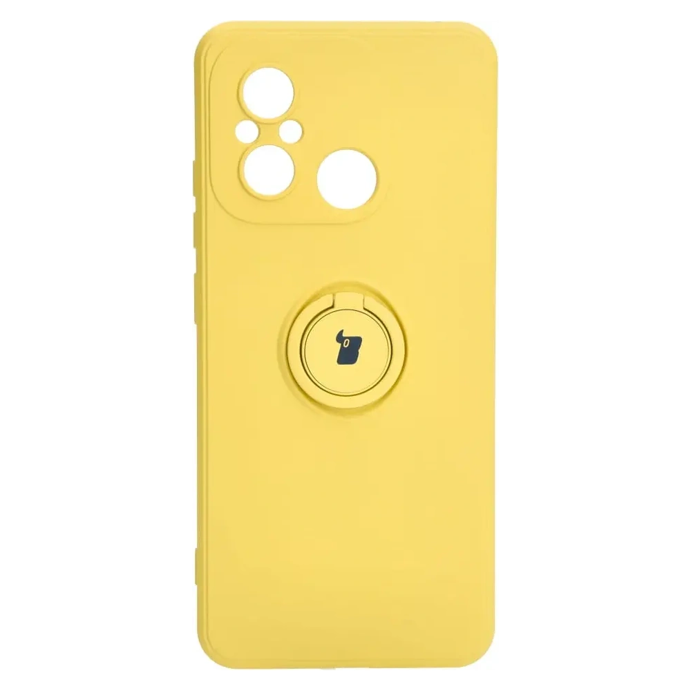 Etui Bizon Case Silicone Ring Sq do Xiaomi Redmi 12C żółte