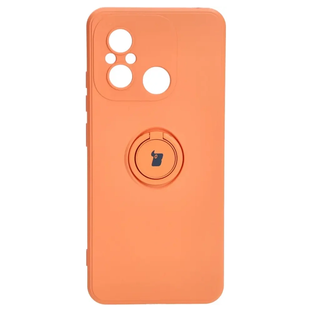 Etui Bizon Case Silicone Ring Sq do Xiaomi Redmi 12C pomarańczowe