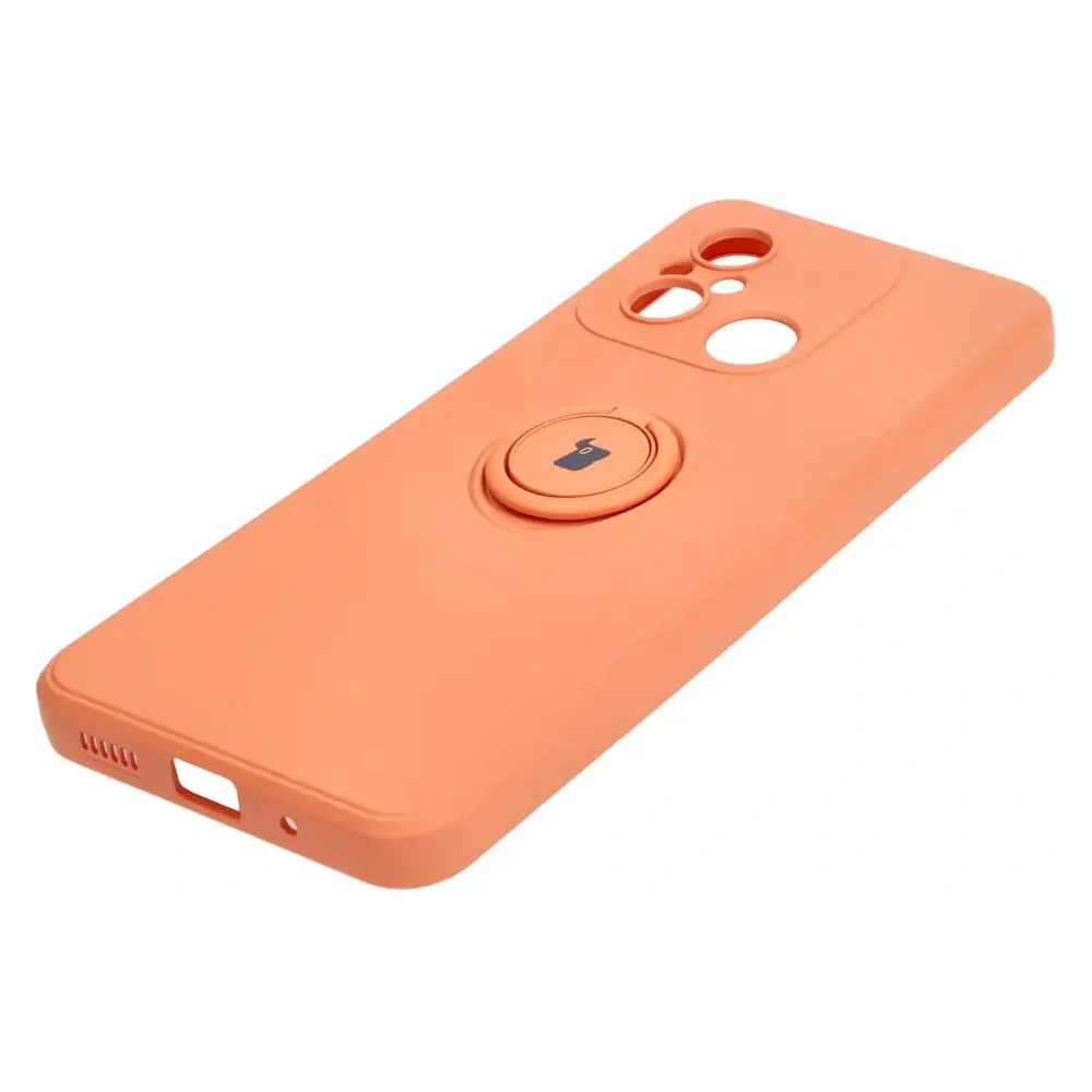 Etui Bizon Case Silicone Ring Sq do Xiaomi Redmi 12C pomarańczowe