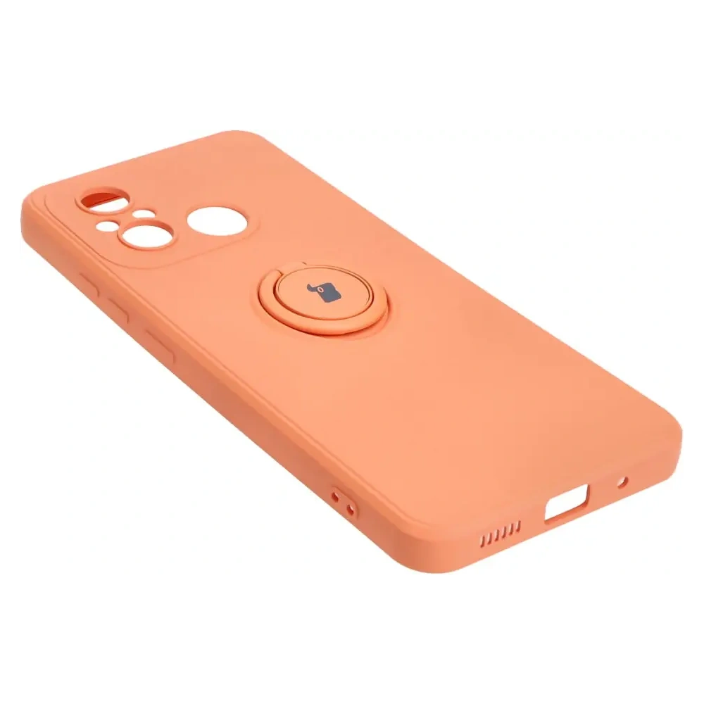 Etui Bizon Case Silicone Ring Sq do Xiaomi Redmi 12C pomarańczowe